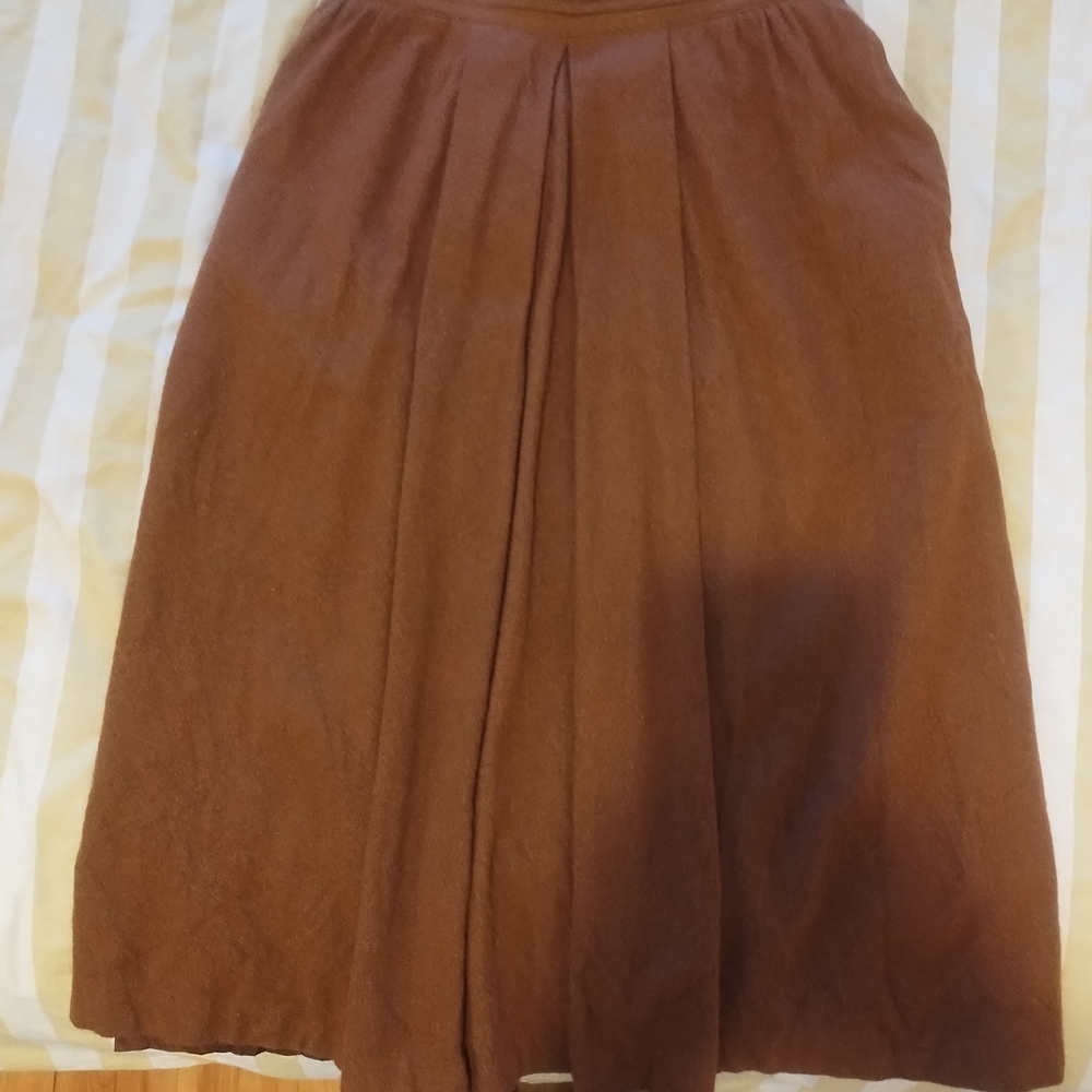 Vintage Brown Women's Wool And Angora Skirt